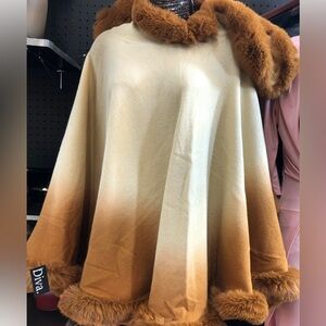 Ina Brown and Cream Ombre Poncho